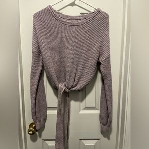 Purple cropped hollister sweater